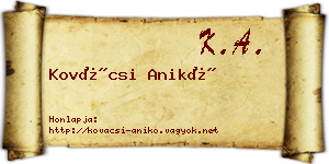 Kovácsi Anikó névjegykártya