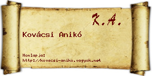Kovácsi Anikó névjegykártya